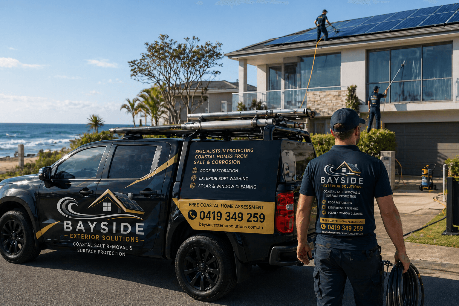 Window and solar panel cleaning in Frankston by Bayside Exterior Solutions