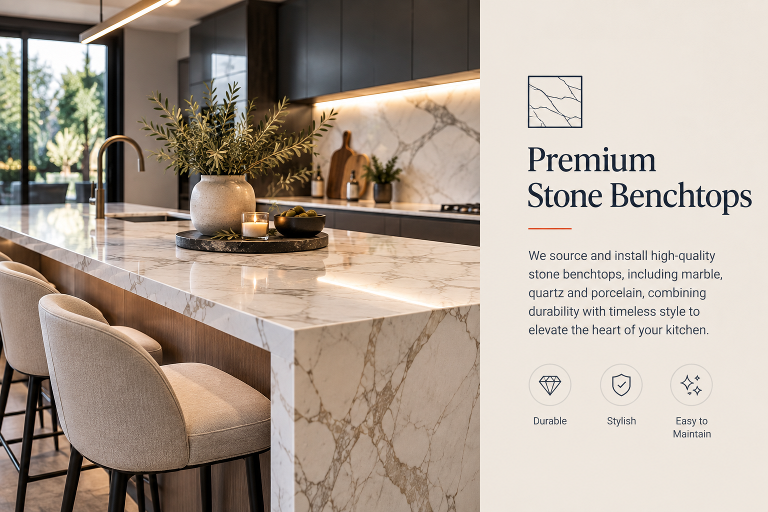 FIDARO premium stone kitchen benchtop