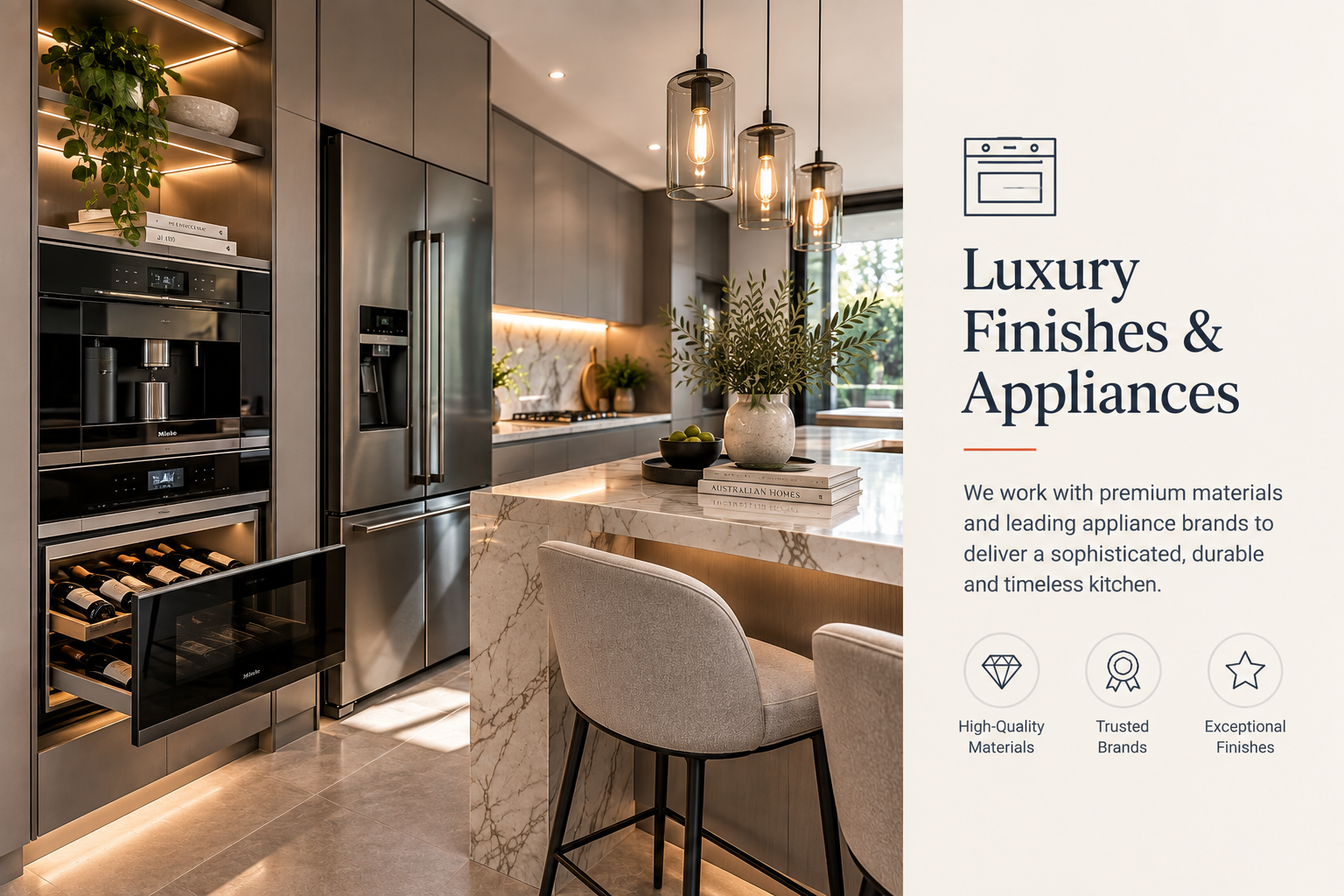 FIDARO luxury kitchen finishes and appliances
